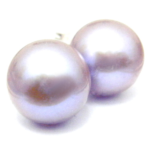 Lilac (Pale) 10mm Pearl Stud Earrings